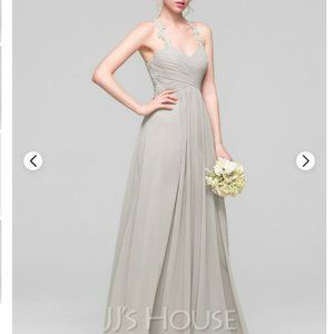 JJs House A-Line Sweetheart Floor-Length Chiffon Bridesmaid  prom Dress